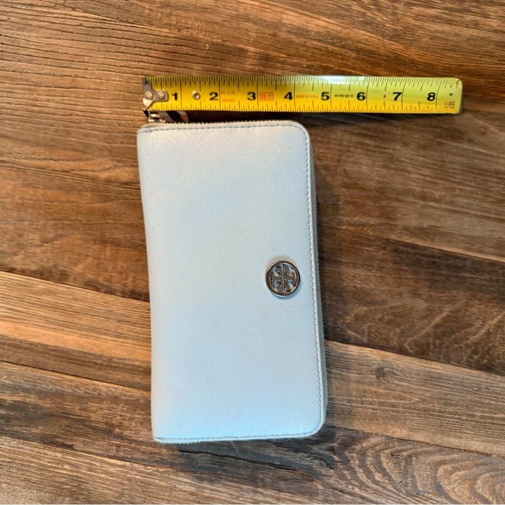 Tory Burch Sky Blue Zip Wallet - Picture 8 of 13